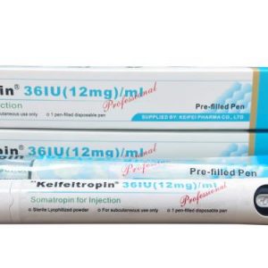 Keifeitropin Pen Presentation: Each pre filled disposal pen for subcutaneous injection contains 36IU(12mg) of Somatropin with Pre – mixed powder and solvent solution.You never have to change cartridges. When the pen is empty, you just start a new pen. Non re fillable pen. Pen is packed in a printed Keifei logo PVC bag in a print box with QR authentication code. Storage: The Keifeitropin Pen is mixed only once, when you start a new pen. A single pen can be used up to 28 days after mixing. At all time it must be Stored at 2 c – 8c. Description : Keifeitropin pen contains 36IU(12mg) by Keifei Pharma co lt. Keifeitropin is a powerful metabolic hormone that is crucial for the development of lipids, proteins and carbohydrates within the body. In children with stunted growth, Keifeitropin stimulates growth and hence accelerates growth rate. In adults, Keifeitropin maintains the regular body composition through increased nitrogen retention and enhanced skeletal and muscle growth by optimizing body fat. The synthesis process involves bacteria, Escherichia Coli K12 which contains the plasma pBR322 and carries the gene for a pro-hormone consisting of 191 amino acids. The human growth hormone is then generated through the bacterium’s outer wall. The final product is genetically developed to combine with amino acids found in the human pituitary gland. It can be administered in both Pen and Syringe.